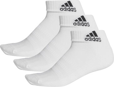 adidas（アディダス） トレーニング ソックス・靴下 CUSH ANK 3P クッション ショートソックス 3足組 【ホワイト／ホワイト／ホワイト】 メンズ・レディース・ジュニア・キッズ FXI63 DZ9365 20Q2 フィットネス ヨガ ジム {SK}