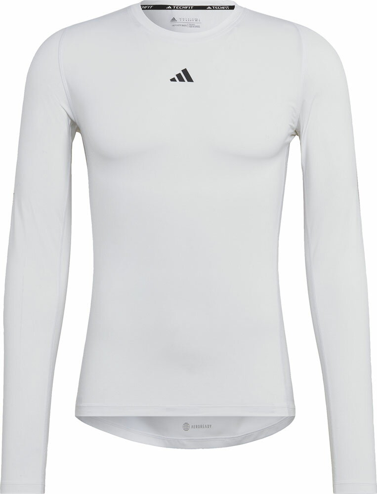 ★あす楽★ adidas(アディダス) ランニング・陸上 Tシャツ <ロングスリーブ> テックフィット トレーニング 長袖Tシャツ 【ホワイト】 IG435 HJ9926 ウェア 吸湿 通気性 着心地 ジョギング トレーニング スポーツ メンズ 男性用 白 20Q2 {NP}