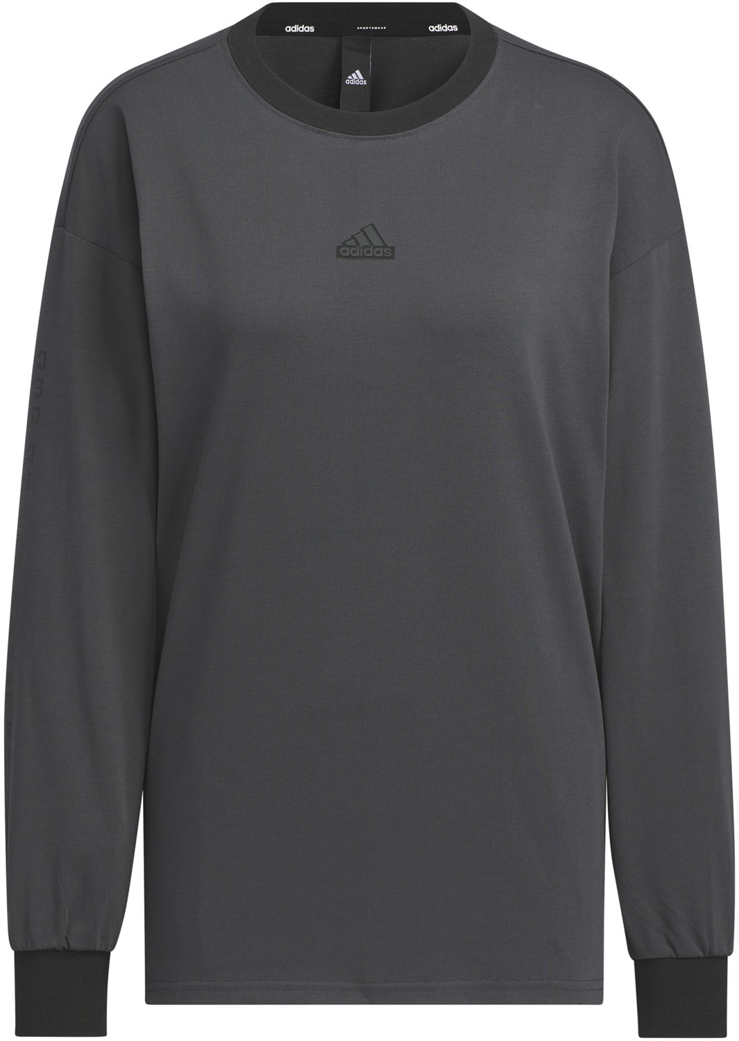 adidas (アディダス) トレーニング・フィットネス Tシャツ WORD LS Tシャツ 長袖 ジム スポーツ 【カーボン】 灰 JSY07 レディース 女性用 {NP}