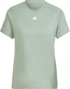 adidas (アディダス) 陸上・ランニング Tシャツ AEROREADY トレイン エッセンシャルズ ミニマル ロゴ クルーネック 半袖Tシャツ 【シルバーグリーン/ホワイト】 NEN26 JC9531 半袖Tシャツウィメンズ Tシャツ レディース 女性用 カーキグリーン 緑 白 20Q2 {NP}