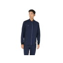 asics(アシックス) ランニング アウター・ベスト ドライストレッチニットジャケット 【Midnight】 2031E986.400 ウェア 羽織 夜 春 秋 寒さ 防風 収納 持ち運び トップス ジャージ メンズ・ユニセックス 男性用・女性用 紺 25 {SK}