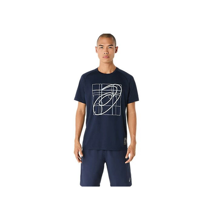 asics（アシックス） ランニング Tシャツ・ポロシャツ? クールハイブリッド半袖シャツ 【Midnight】 2031E995.400 ウェア 朝 夜 春 秋 トップス メンズ・ユニセックス 男性用・女性用 紺 25 {NP}