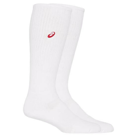 asics (アシックス) バレーボール 靴下・ソックス HIGH SOCKS 部活 練習 試合 トレーニング 【ホワイト/レッド】 白 3053A136 メンズ・レディース 男性用・女性用 {NP}