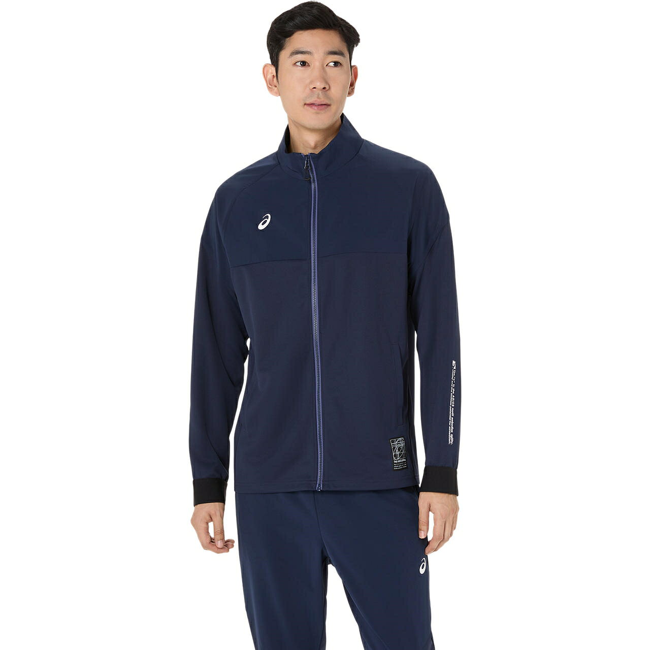 asics （アシックス） マルチ・カジュアル トレーニングウェア ドライハイブリッドストレッチニットジャケット 【ミッドナイト】 2031F169 400 ジャケット ウェア メンズ 男性用 ネイビー 紺 25AW {SK}