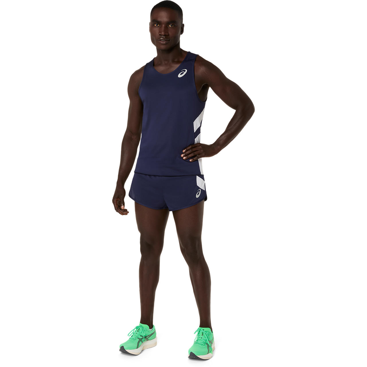hakozumeのasics （アシックス） ランニング・陸上競技 ゲームシャツ・パンツ メンズランニングパンツ 【ネイビー】 2091A849 パンツ ショートパンツ メンズ 男性用 ネイビー 紺 26SS {NP}｜アングル2