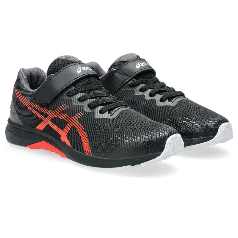 asics商事（アシックス商事） 靴・シューズ スニーカー ASICS LAZERBEAM（アシックス レーザービーム） LAZERBEAM RJ-MG-BW ブラック/オレンジ 1154A201 001 ランニング 通学 日常 運動靴 ゴム紐 マジックテープ ジュニア・キッズ 子供用 黒/橙 25 {SK}(4)