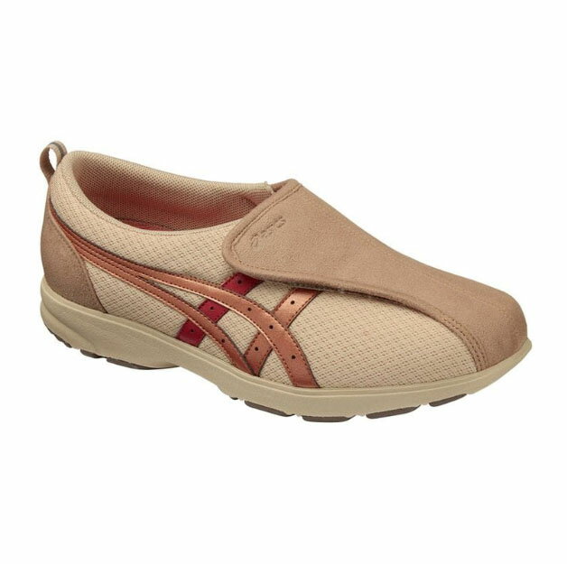 asics商事（アシックス商事） ウォーキングシューズ LIFE WALKER（ライフウォーカー） FLC307 0594 【ベージュ】 レディース 女性用 介護 カジュアル スリッポン 室内履き マジックテープ シューズ 薄茶 ベージュ/BZ {SK}