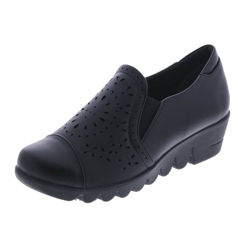 asics商事（アシックス商事） スリッポン Texcy（テクシー） 【ブラック】 TL-17770 008 レディース 女性用 カジュアル デイリー 軽量 ヒール高3cm以上 シューズ 黒 {SK}のサムネイル