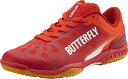 Butterfly (バタフライ) 卓球 シューズ レゾライン レバリス 【フラッシュレッド】 93710 007 シューズ スニーカー メンズ・レディース 男性用・女性用 赤 2024 {SK}