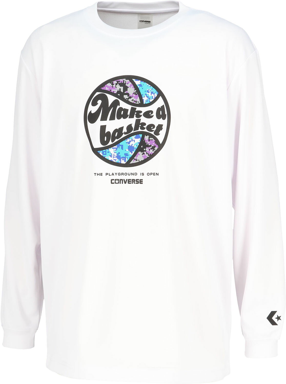 CONVERSE （コンバース） バスケットボール Tシャツ プリントロングスリーブシャツ 【ホワイト】 CB252366L 1100 半袖Tシャツメンズ ロングスリーブシャツ メンズ・レディース 男性用・女性用 ZCC ホワイト 白 25FW {NP}