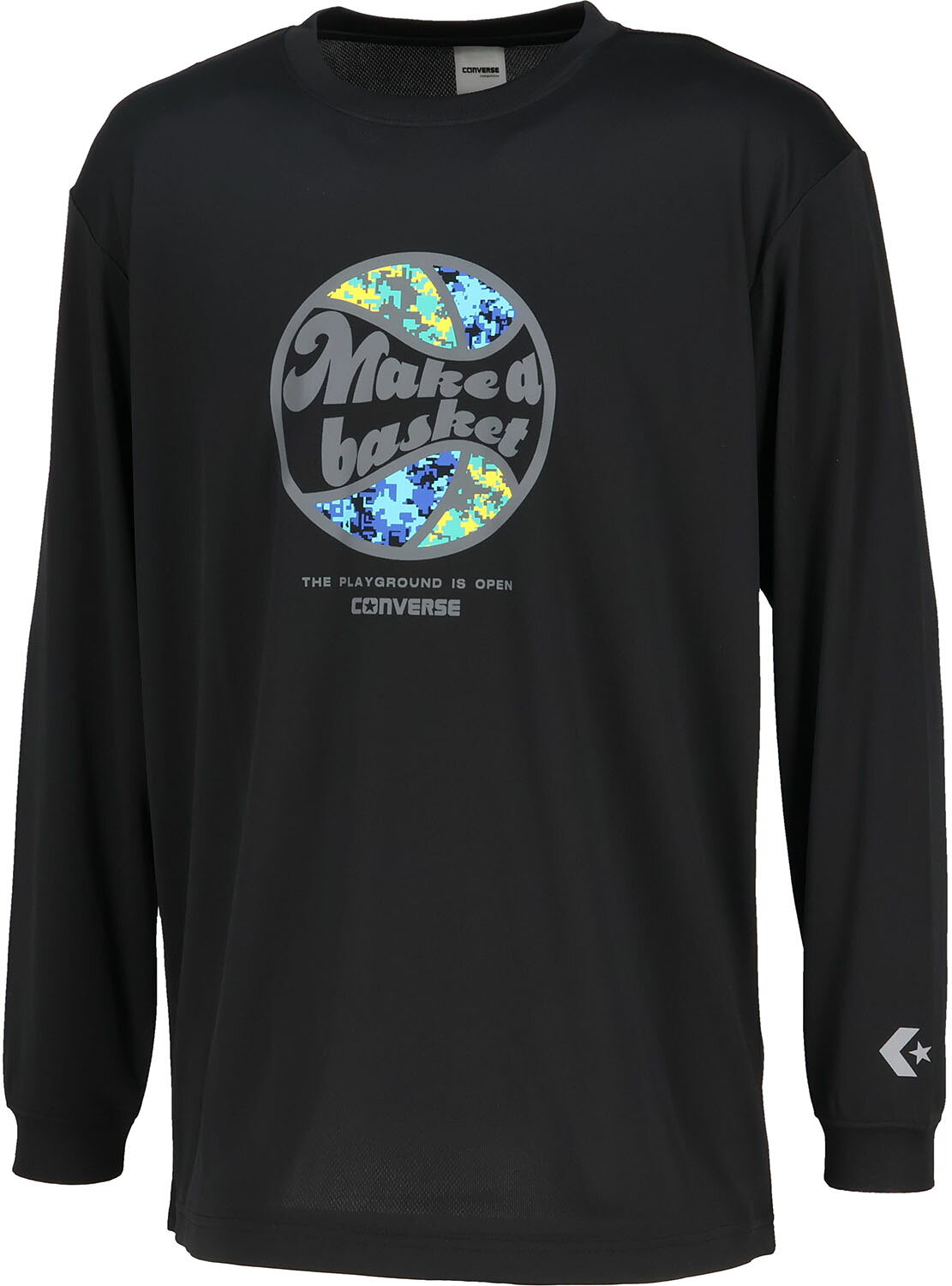 CONVERSE （コンバース） バスケットボール Tシャツ プリントロングスリーブシャツ 【ブラック/グレー】 CB252366L 1918 半袖Tシャツメンズ ロングスリーブシャツ メンズ・レディース 男性用・女性用 ZCC ブラック 黒 灰 25FW {NP}