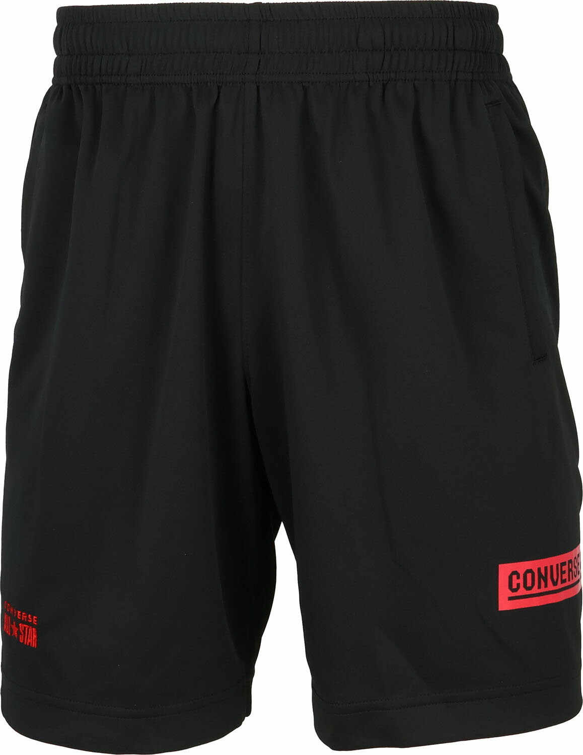 乐天商城 - CONVERSE （コンバース） バスケットボール Tシャツ プラクティスパンツ(ポケット付き) 【ブラック/レッド】 CB252860 1966 プラクティスパンツメンズ プラクティスパンツ メンズ・レディース 男性用・女性用 ZCC ブラック 黒 赤 25FW {NP}