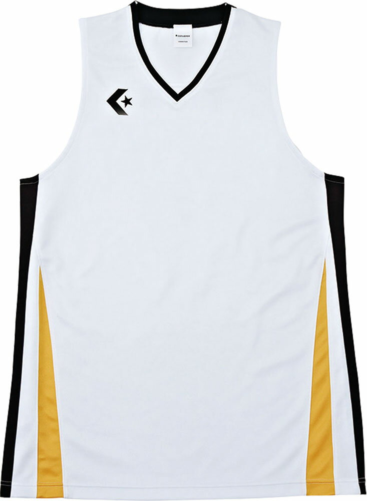 CONVERSE（コンバース） バスケットボール プラクティスウェア ゲームシャツ ノースリーブ 袖なし 【ホワイト×ブラック】 メンズ 男性用 CB281701 1119 白 21SS {NP}