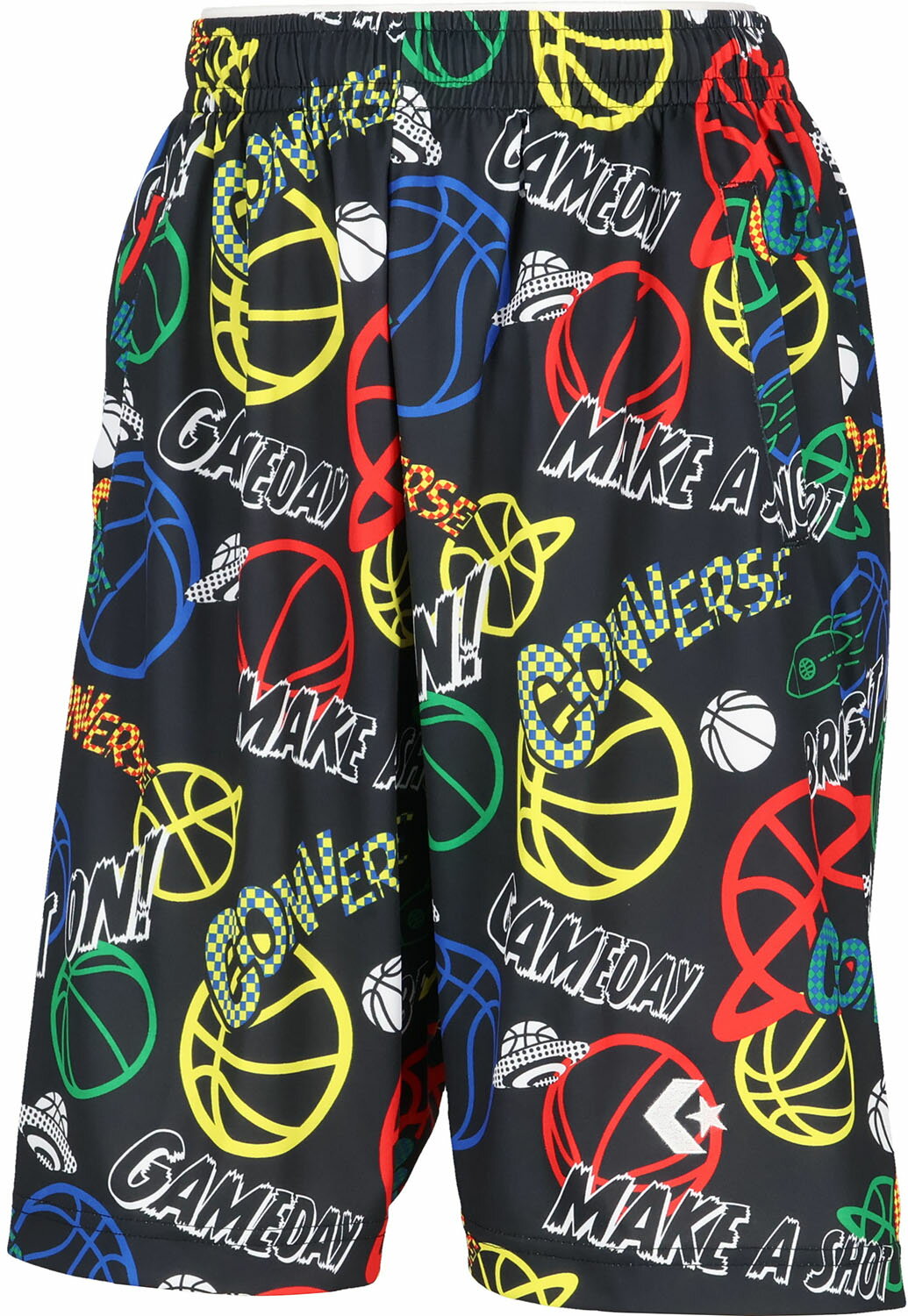 乐天商城 - CONVERSE （コンバース） バスケットボール Tシャツ Jr.プラクティスパンツ(ポケット付き) 【ブラック/レッド】 CB452856 1966 プラクティスパンツJR プラクティスパンツ ジュニア・キッズ 子供用 ZCC ブラック 黒 赤 25FW {NP}