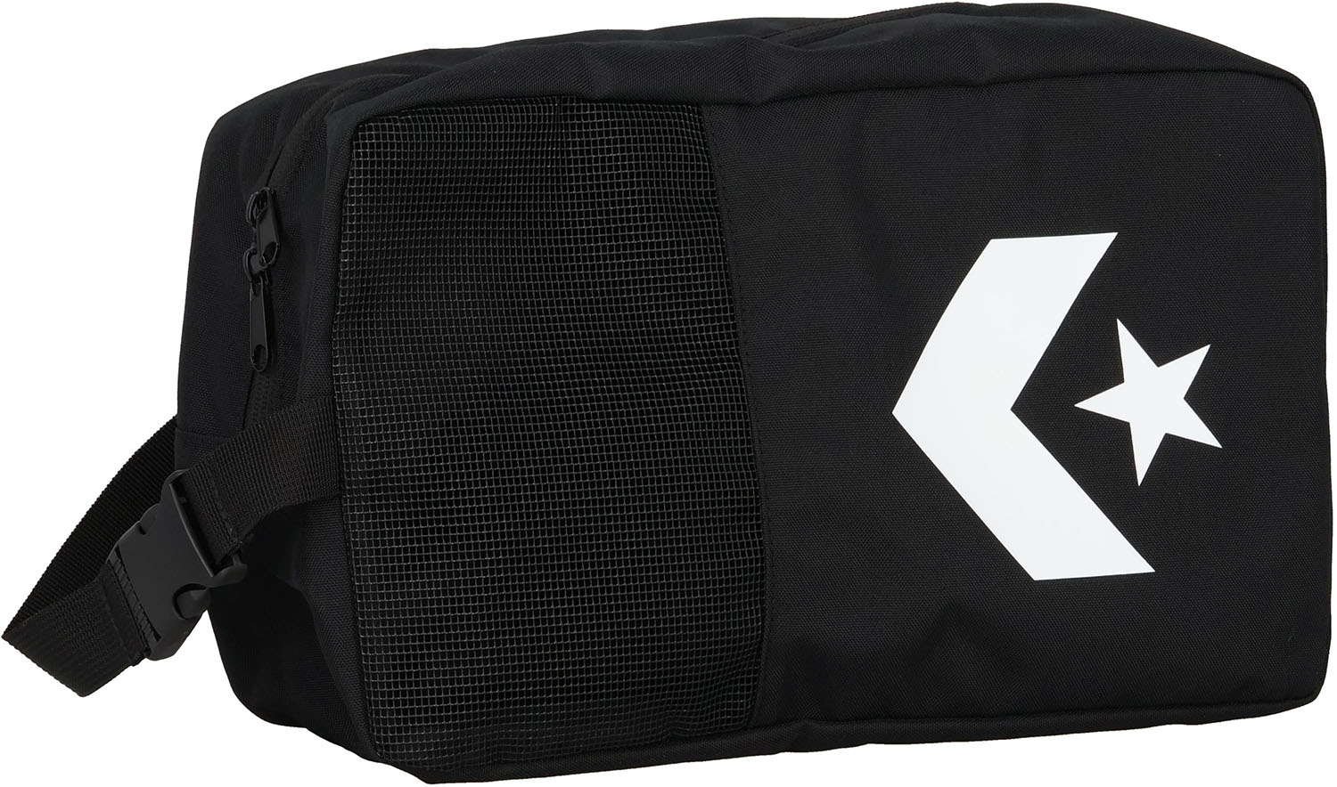 CONVERSE （コンバース） マルチスポーツ ケース ハーフメッシュシューズケース 【ブラック×ホワイト】 C2554097 1911 ランドリーバッグ シューズケース メンズ・レディース 男性用・女性用 ブラック 黒 白 25FW {SK}