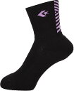 CONVERSE (コンバース) バスケットボール ソックス クッションソックス 【ブラック×パステルパープル】 CB152051 1971 ソックス ソックス メンズ・レディース 男性用・女性用 ブラック 黒 薄紫 25FW {NP}