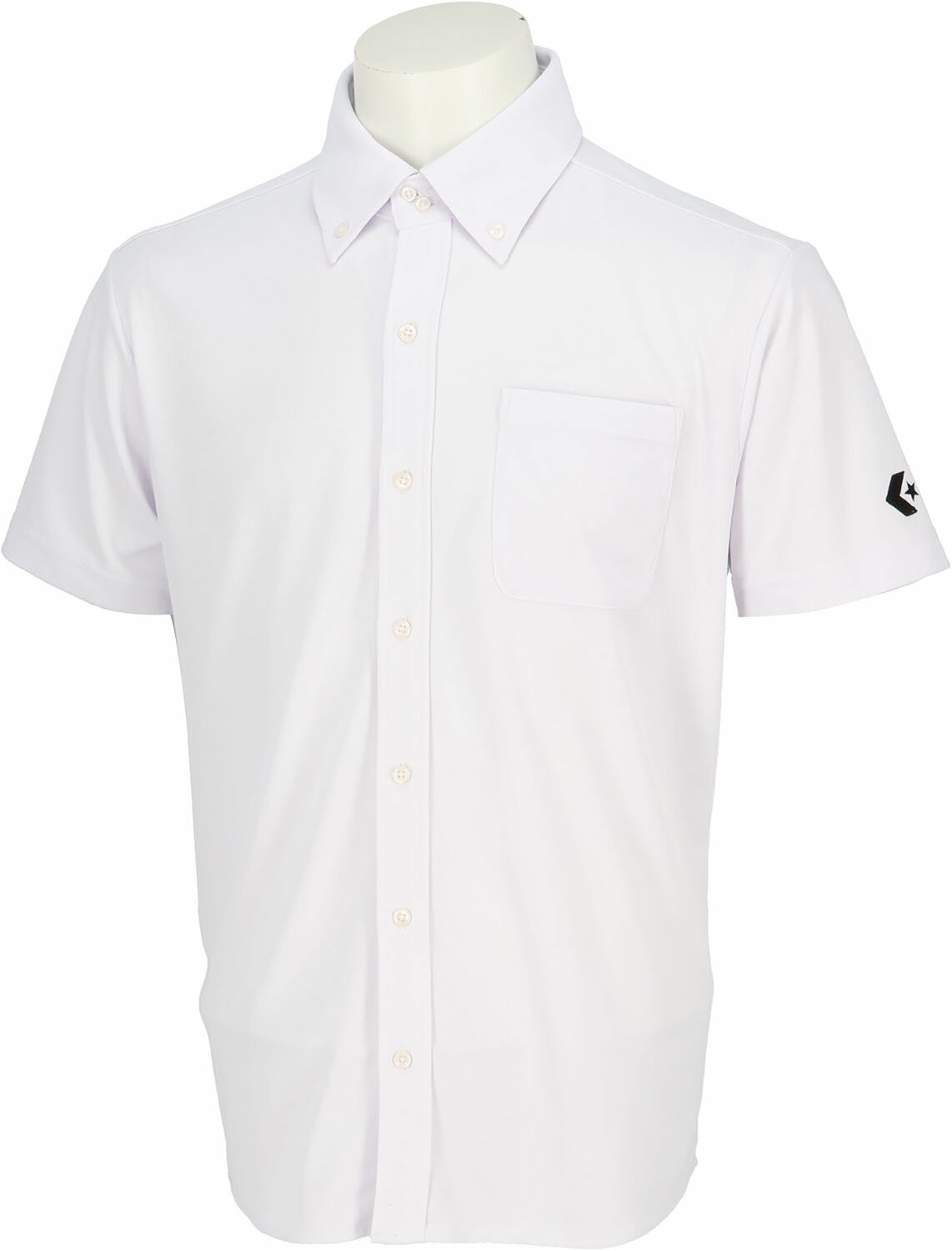 CONVERSE (コンバース) バスケットボール ポロシャツ フルオープンボタンダウンシャツ 【ホワイト】 CB251551 1100 ポロシャツ 半袖シャツ...