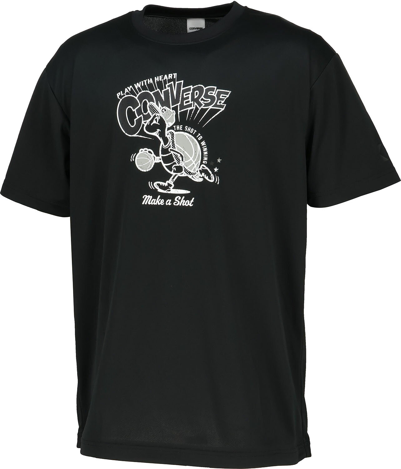 CONVERSE （コンバース） バスケットボール 半袖Tシャツ プリントTシャツ 【ブラック/ホワイト】 CB261361 1911 半袖Tシャツメンズ Tシャツ メンズ・レディース 男性用・女性用 ZCC（株） ブラック 黒 白 26SS {NP}