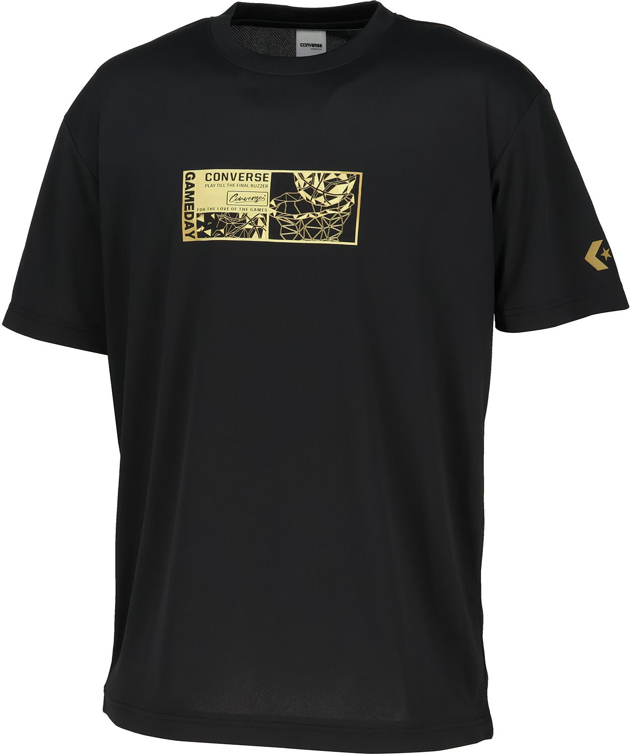 CONVERSE （コンバース） バスケットボール Tシャツ プリントTシャツ 【ブラック/ベージュ】 CB261363 1932 半袖Tシャツメンズ ショートスリーブ メンズ 男性用 ZCC（株） ブラック 黒 肌 26SS {NP}