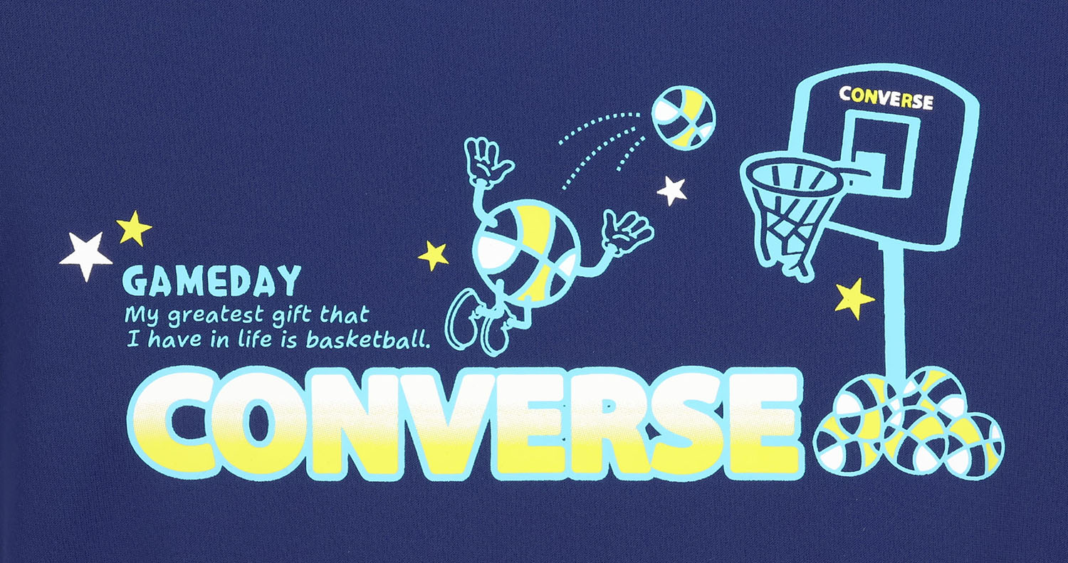 CONVERSE （コンバース） バスケットボール Tシャツ Jr.プリントTシャツ 【ネイビ...