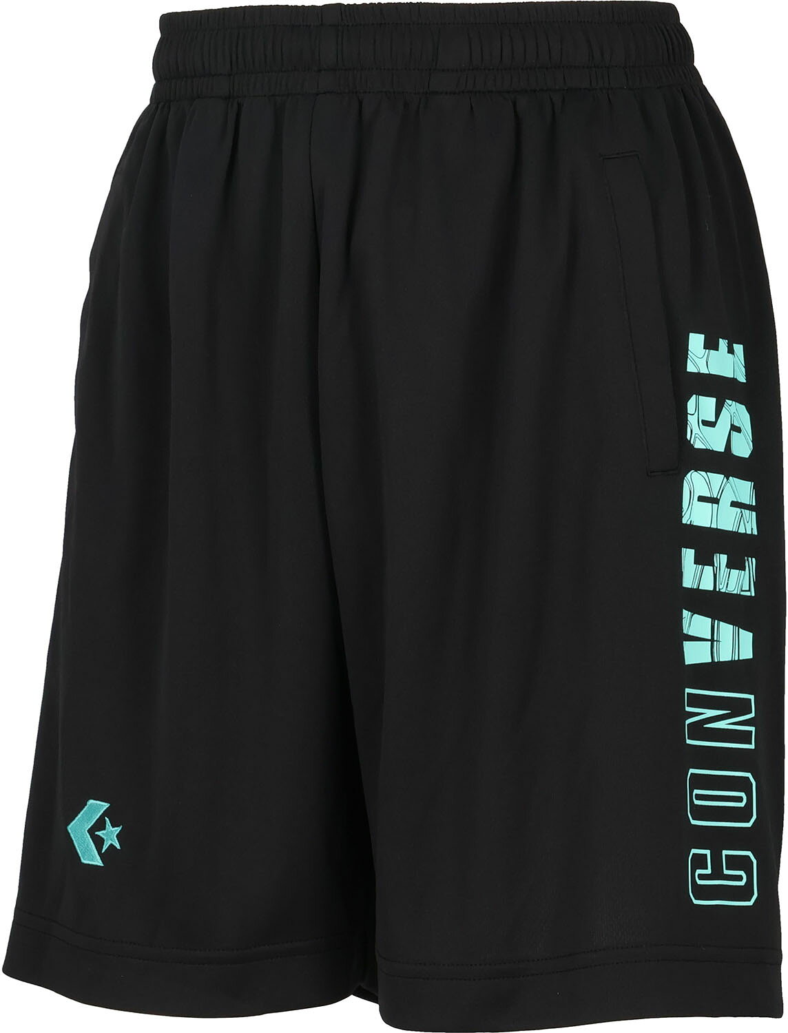 CONVERSE （コンバース） バスケットボール Tシャツ Jr.プラクティスパンツ(ポケット付き) 【ブラック/グリーン】 CB461854 1941 プラクティスパンツJR プラクティスパンツ ジュニア・キッズ 子供用 ZCC（株） ブラック 黒 緑 26SS {NP}