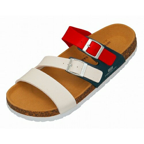 DAIMATU（ダイマツ） EDWIN（エドウィン） Men'sフットベット サンダル 【トリコロール】 EB1005 926 メンズ 男性用 コンフォートサンダル 甲ベルト つっかけ カジュアル シューズ・靴 白 紺 赤 20SS {SK}