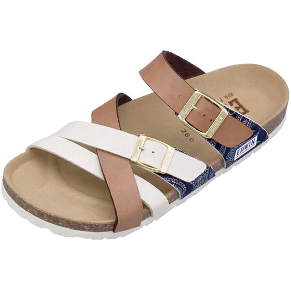 DAIMATU（ダイマツ） EDWIN（エドウィン） Men'sフットベットサンダル 【マルチブラウン】 EW9166 828 メンズ 男性用 コンフォートサンダル 甲ベルト つっかけ カジュアル シューズ・靴 茶 17SS {SK}