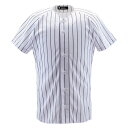 DESCENTE(デサント) 野球 ユニフォーム・練習着 フルオープンシャツ(ピンストライプ) 【Sホワイト/ブラック】 メンズ DB7000 SWBK {NP...
