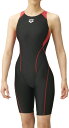 arena (アリーナ) 水泳 水着 ジュニアハーフスパッツ(着やストラップ) 【ブラック×レッド×レッド】 ARN-2050WJ BKRD 水着ガールズ競泳用(FINA公認) 水着 ジュニア キッズ 子供用 ブラック 黒 23FW {SK}