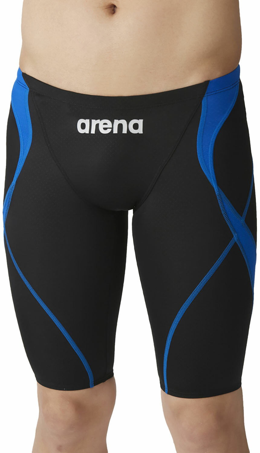 arena （アリーナ） 水泳 水着 レーシングスパッツ（ハーフレッグ） 【ブラック×ブルー】 ARN-4022M BKBU 水着メンズ競泳用（FINA公認） 水着 メンズ 男性用 ブラック 黒 24SS {SK}