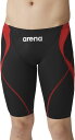 arena (アリーナ) 水泳 水着 レーシングスパッツ(ハーフレッグ) 【ブラック×レッド】 ARN-4022M BKRD 水着メンズ競泳用(FINA公認) 水着 メンズ 男性用 ブラック 黒 24SS {SK}(4)