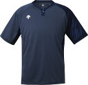 DESCENTE (デサント) 野球&ソフトボール Tシャツ 2ボタンベースボールシャツ 【Dネイビー】 DB-127 DNVY 半袖Tシャツ シャツ メンズ 男性用 ネイビー 紺 24SS {NP}
