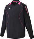 DESCENTE (デサント) バレーボール ウインドウェア 長袖プラクティスピステ 【ブラック×ピンク】 DVB-3312B BPK ピステシャツ 長袖シャツ...
