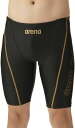 arena (アリーナ) 水泳 水着 フィットネススパッツ(ハーフレッグ) 【ブラック×ゴールド】 LAR-4300 BKGD 水着メンズ フィットネス 水着 ...