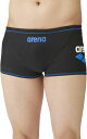 arena (アリーナ) 水泳 水着 トレーニングスパッツ(ショートレッグ) 【ブラック×ブルー】 SAR-4104 BKBU 水着メンズ競泳用(FINA非公認) 水着 メンズ 男性用 ブラック 黒 24SS {SK}