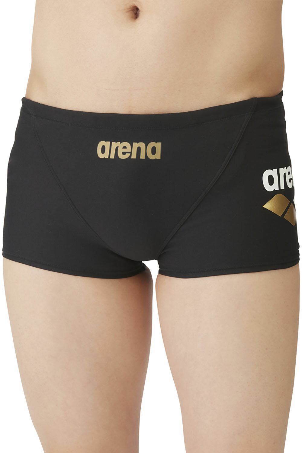 arena (アリーナ) 水泳 水着 トレーニングスパッツ(ショートレッグ) 【ブラック×ゴールド】 SAR-4104 BKGD 水着メンズ競泳用(FINA非公認) 水着 メンズ 男性用 ブラック 黒 24SS {SK}