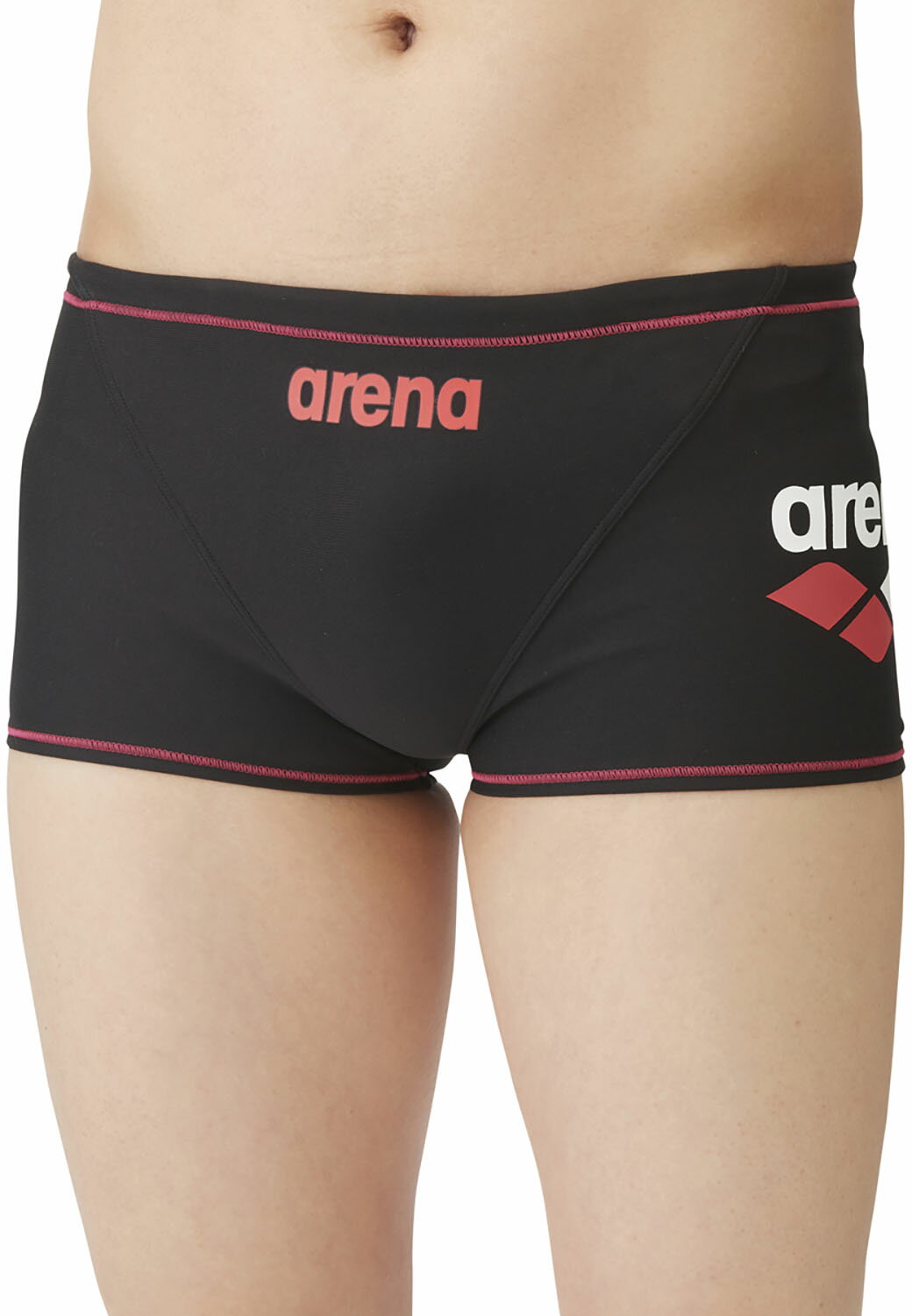 arena （アリーナ） 水泳 水着 トレーニングスパッツ（ショートレッグ） 【ブラック×レッド】 SAR-4104..