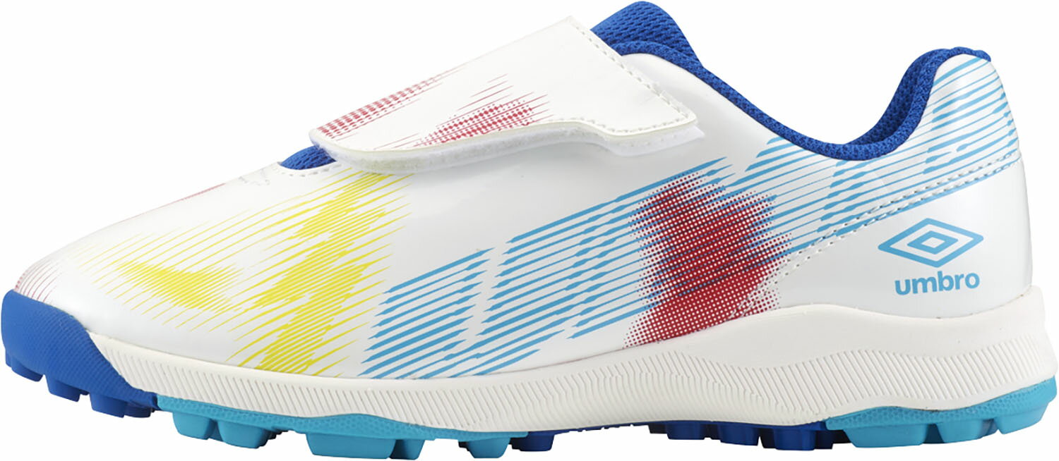 umbro （アンブロ） サッカー スパイク UMBRO はじめてサッカーシューズ NEO 【S.WHITE/C.BLUE/K.RED】 UF4FCST7J WHEM スパイク JRターフ サッカー シューズ ジュニア キッズ 子供用 ホワイト 白 24FW {SK}