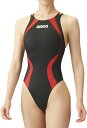 arena (アリーナ) 水泳 水着 レーシングワンピース(オープンバック) 【ブラック×レッド】 ARN-4021W BKRD 水着レディース競泳用(FINA公認) 競泳水着 レディース 女性用 ブラック 黒 赤 24SS {SK}