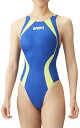 arena (アリーナ) 水泳 水着 レーシングワンピース(オープンバック) 【ブルー×イエロー】 ARN-4021W BUYL 水着レディース競泳用(FINA公認) 競泳水着 レディース 女性用 ブルー 青 黄 24SS {SK}