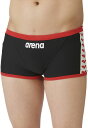arena (アリーナ) 水泳 水着 トレーニングスパッツ(ショートレッグ) 【ブラック×レッド】 SAR-4107 BKRD 水着メンズ競泳用(FINA非公認) トレーニング水着 メンズ 男性用 ブラック 黒 赤 24SS {NP}