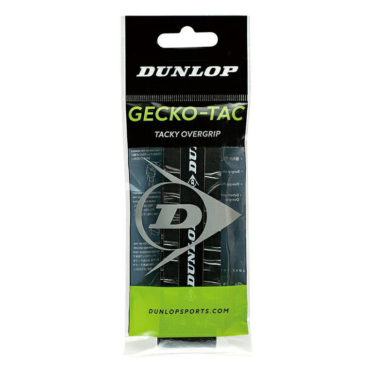 DUNLOP （ダンロップ） テニス ソフトテニス ラケット オーバーグリップ ウェットタイプ（1本入）GECKO-TAC 1PC 【ブラック】 DTA-2230 009 グリップバンド グリップテープ メンズ レディース 男性用 女性用 株式会社ダンロップスポーツマーケティング クロ 黒 2026 {NP}