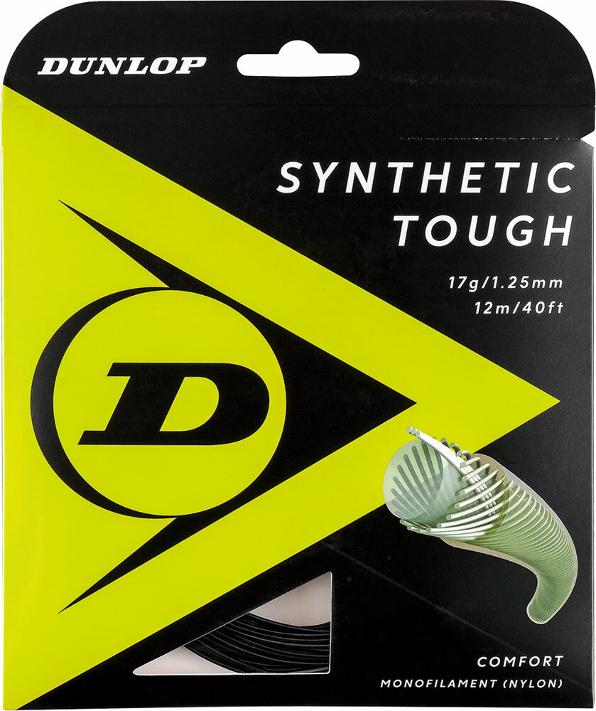 DUNLOP （ダンロップ） テニス ガット・ラバー ナイロン系 モノフィラメント シンセティック・タフ 【ブラック】 DST21001 硬式ガット テニスストリング メンズ・レディース 男性用・女性用 ブラック 黒 {NP}