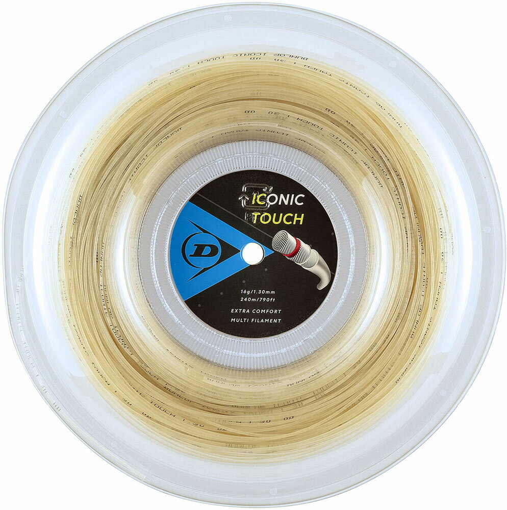 DUNLOP （ダンロップ） テニス ガット・ラバー テニス ストリング ナイロン系 マルチフィラメント アイコニック・タッチ 240m 【ナチュラル】 DST32011 615 硬式ガット メンズ・レディース 男性用・女性用 白 20FW {NP}