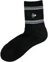 DUNLOP (ダンロップ) テニス ソックス テニスソックスハーフ TPO-6433 【ブラック】 TPO6433 900 ソックス ソックス メンズ 男性用 ブラック 黒 24SS {NP}