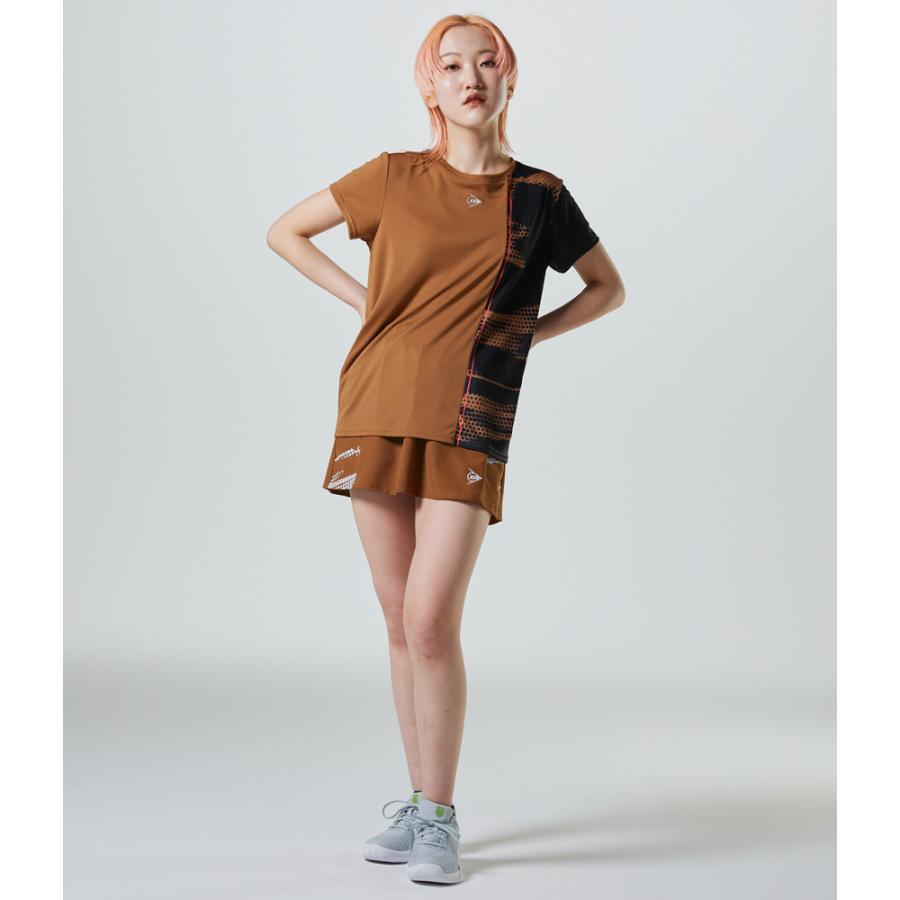 hakozumeのDUNLOP （ダンロップ） テニス ゲームシャツ・パンツ WOMEN'S 24秋冬 GAME SHIRT DAP-1463W 【ブラウン】 DAP-1463W 659 ゲームシャツ ショートスリーブ レディース 女性用 ダンロップスポーツマーケティング ブラウン 茶 26SS {NP}｜アングル3