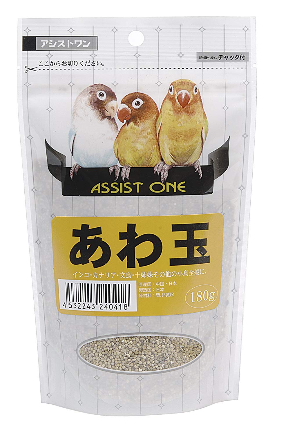 （株）アラタ アシストONE粟玉 180g 小鳥 栄養補助食品 フード｛SK}