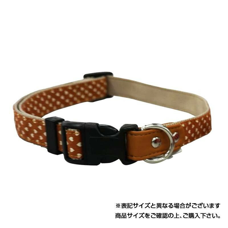 犬用首輪。プチハート柄の犬具原材料：ナイロン。