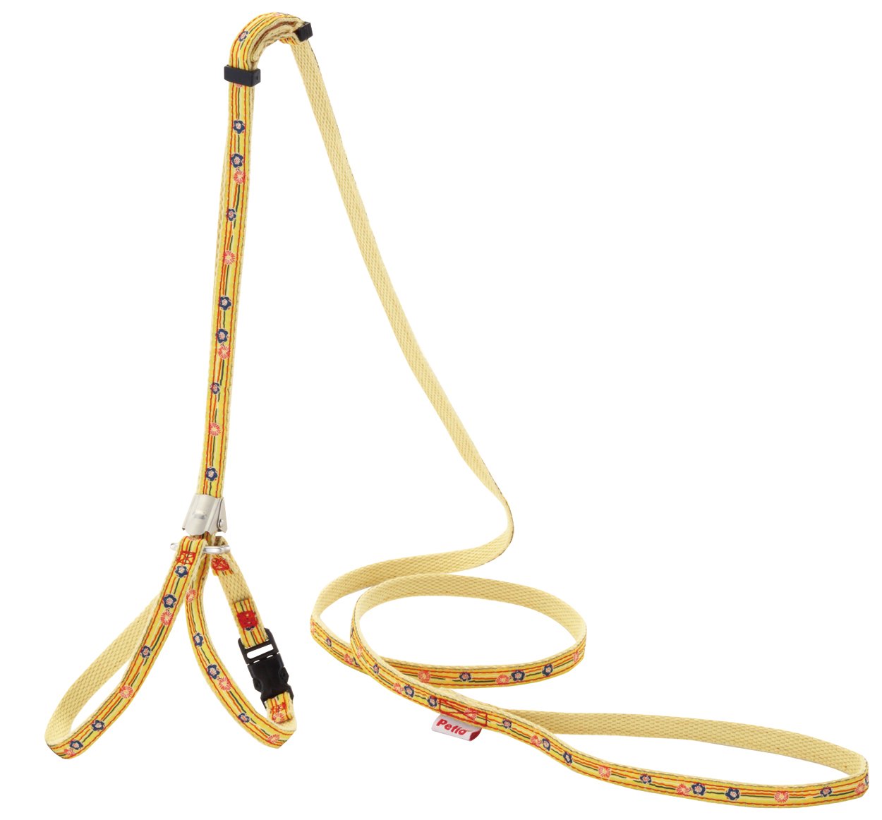 （株）ペティオ 猫小町ハーネスリード 和桜 イエロー 猫用品 首輪・ハーネス 日用品｛SK}
