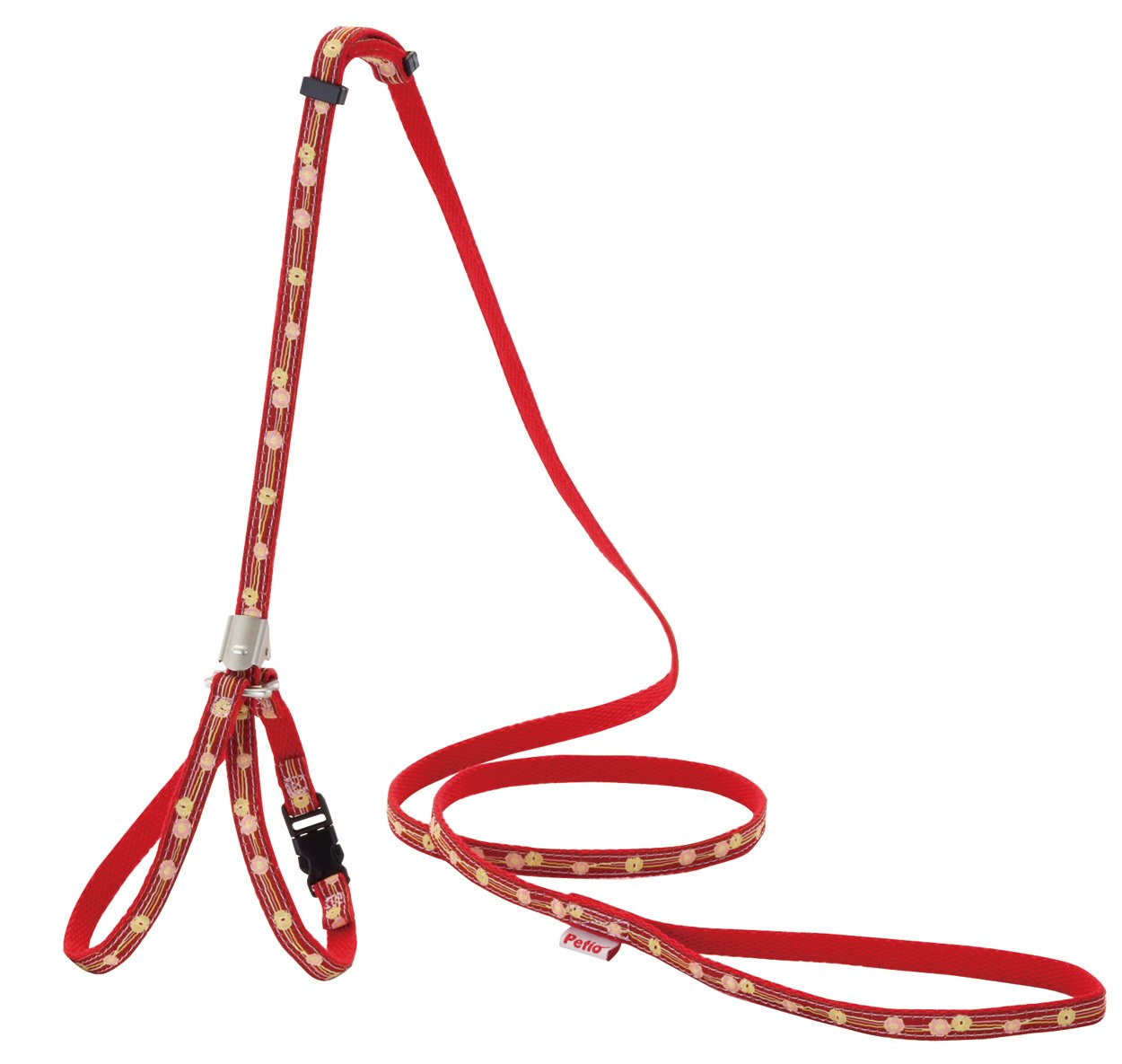 （株）ペティオ 猫小町ハーネスリード 和桜 ガーネット 猫用品 首輪・ハーネス 日用品｛SK}